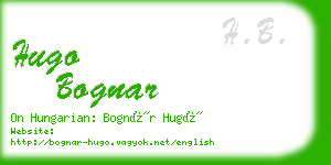 hugo bognar business card